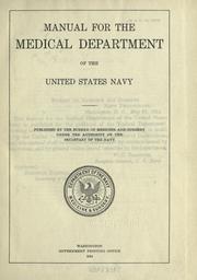 Cover of: Manual for the Medical Department of the United States Navy