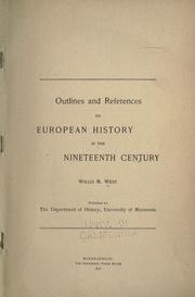Outlines and references for European history in the nineteenth century by West, Willis M.