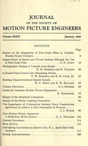 Cover of: Journal of the Society of Motion Picture Engineers by 
