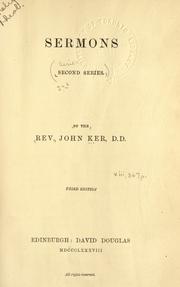 Cover of: Sermons. by Ker, John
