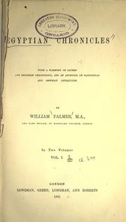 Egyptian chronicles by William Palmer