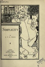 Cover of: Simplicity. by A. T. G. Price, A. T. G. Price