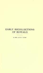Cover of: Early recollections of Buffalo.