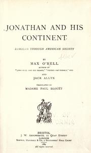 Cover of: Jonathan and his continent.: (Rambles through American society)