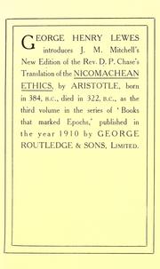 Cover of: Nicomachean ethics by by Aristotle.