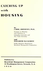 Cover of: Catching up with housing by Carol Aronovici
