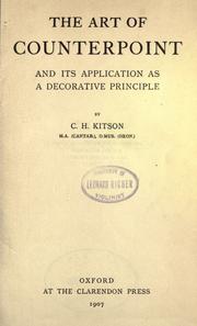Cover of: The art of counterpoint and its application as a decorative principle.