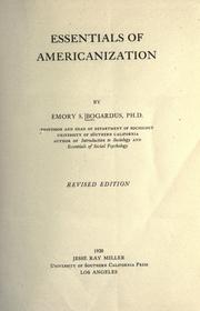 Cover of: Essentials of Americanization by Emory Stephen Bogardus