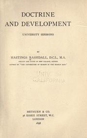 Cover of: Doctrine and development by by Hastings Rashdall.