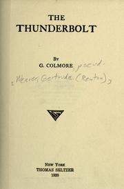 Cover of: The thunderbolt by G. Colmore
