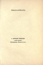 Cover of: Trollopeana by A. Edward Newton