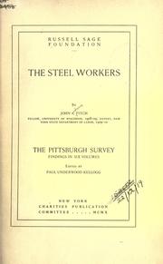 Cover of: The Pittsburgh survey by Paul Underwood Kellogg