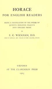 Cover of: Horace for English readers by Horace