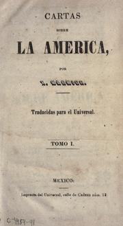 Cover of: Cartas sobre la América