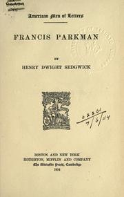 Cover of: Francis Parkman. by Sedgwick, Henry Dwight