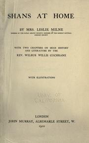 Shans at home by Milne, Leslie Mrs.
