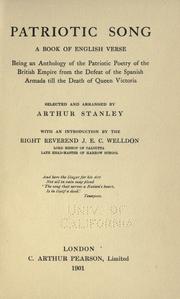 Cover of: Patriotic song by selected and arranged by Arthur Stanley [i.e. A. S. Megaw] ; with an introduction by J. E. C. Welldon.