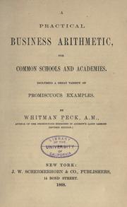 Cover of: A practical business arithmetic by Whitman Peck
