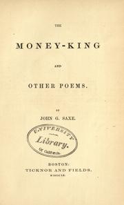 Cover of: The money-king: and other poems.