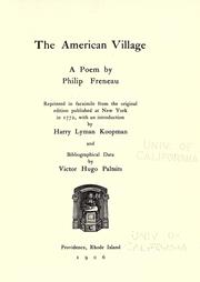 Cover of: The American village by Philip Morin Freneau