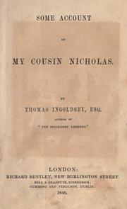 cover of Some account of my cousin Nicholas
