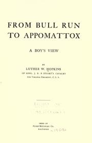 Cover of: From Bull Run to Appomattox by Luther W Hopkins
