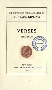 Cover of: Verses, 1889-1896. by Rudyard Kipling