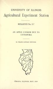 Cover of: An apple canker due to Cytospora