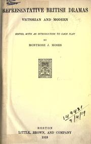 Cover of: Representative British dramas, Victorian and modern.: With an introd. to each play.