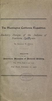 Cover of: Basketry designs of the Indians of Northern California. by Roland Burrage Dixon