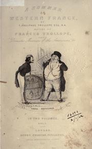 Cover of: A Summer in Western France by Thomas Adolphus Trollope
