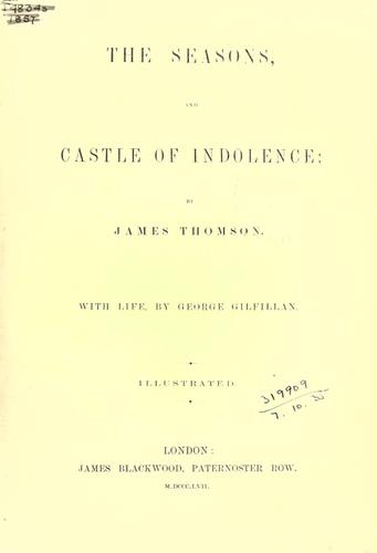 The seasons, and Castle of indolence by James Thomson