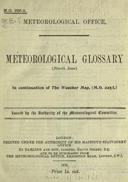 Cover of: Meteorological glossary.