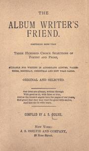 Cover of: The album writer's friend. by Ogilvie, J. S.