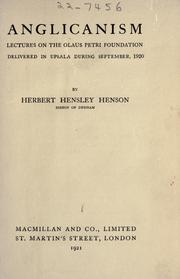 Cover of: Anglicanism by Hensley Henson