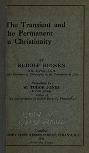 Cover of: The transient and the permanent in Christianity