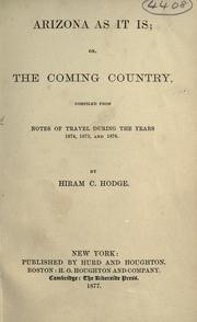 Cover of: Arizona as it is by Hiram C. Hodge
