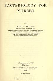 Cover of: Bacteriology for nurses by Mary Alice Smeeton