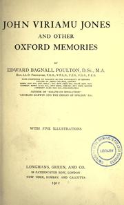 Cover of: John Viriamu Jones and other Oxford memories