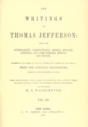 Cover of: The writings of Thomas Jefferson by Thomas Jefferson