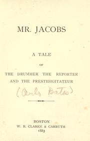 Cover of: Mr. Jacobs by Arlo Bates
