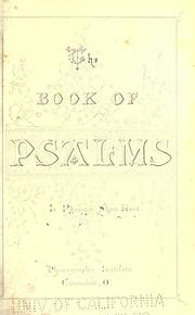 Cover of: The book of Psalms in phonetic short hand. by 