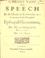 Cover of: Speech in the House of Commons