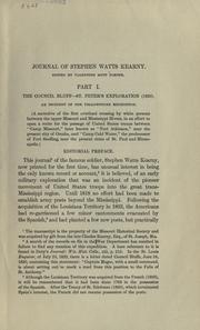 Cover of: 1820 journal of Stephen Watts Kearny: comprising a narrative account of the Council Bluff-St. Peter's military exploration and a voyage down the Mississippi River to St. Louis