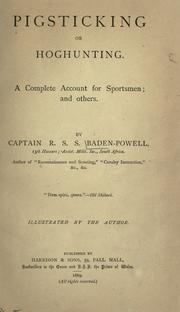 Cover of: Pigsticking: or, Hoghunting: a complete account for sportsmen, and others