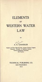 Elements of western water law by A. E. Chandler