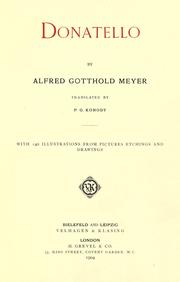 Cover of: Donatello by Alfred Gotthold Meyer, Alfred Gotthold Meyer