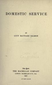 Cover of: Domestic service. by Lucy Maynard Salmon