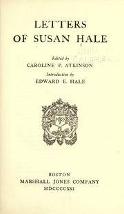 Cover of: Letters of Susan Hale by Susan Hale