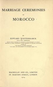 Cover of: Marriage ceremonies in Morocco